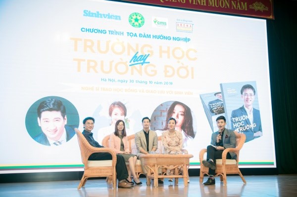 Chương trình giao lưu “Trường học hay trường đời” Phần giao lưu giữa diễn viên Ngọc Quỳnh, diễn viên Hồng Diễm, diễn viên Thanh Hương, nhà báo Nguyễn Tuấn Anh và bà Phạm Quỳnh Anh với sinh viên đăng nhập dafabet viện