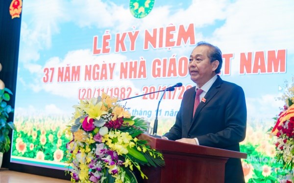Phó Thủ tướng thường trực Chính phủ Trương Hoà Bình phát biểu tại buổi lễ