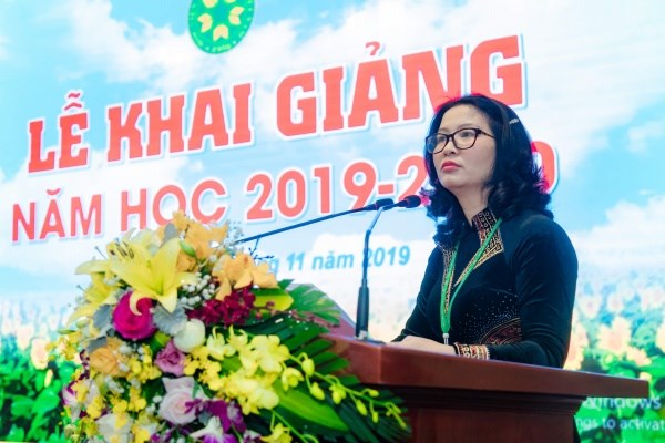 GS.TS. Nguyễn Thị Lan – Bí thư Đảng ủy, Giám đốc Học viện trình bày diễn văn khai giảng năm học 2019-2020 