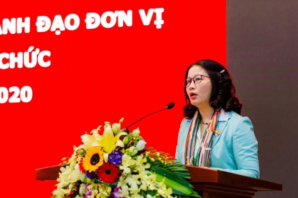 GS.TS. Nguyễn Thị Lan – Bí thư Đảng ủy, Giám đốc Học viện phát biểu khai mạc Hội nghị
