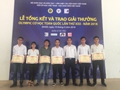 Bế mạc Olympic Cơ học toàn quốc 2018