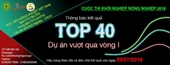 Top 40 dự án vượt qua vòng 1 cuộc thi khởi nghiệp nông nghiệp 2018