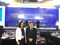 President Nguyen Thi Lan attended the Global HR Forum in Vietnam 2018 and met Korean Deputy Minister of Education and Training