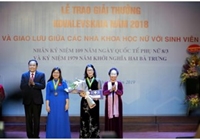 Prof Dr Nguyen Thi Lan, President of Vietnam National University of Agriculture, receives the 2018 Kovalevskaya Award becoming the youngest woman to receive the Kovalevskaya Award