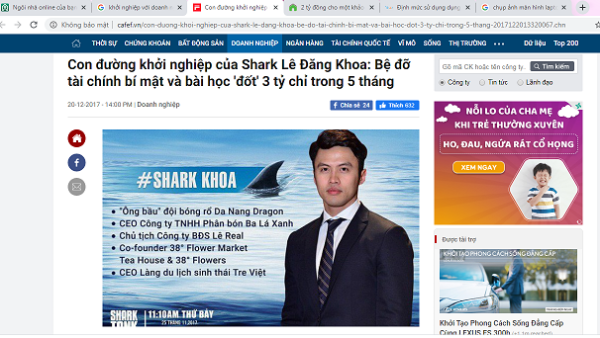 Shark Lê Đăng Khoa khởi nghiệp từ Công ty TNHH phân bón Ba lá xanh