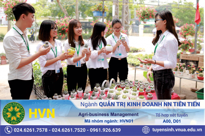 Sinh viên ngành Quản trị kinh doanh nông nghiệp tiên tiến của Học viện Nông nghiệp Việt Nam được học tập trong môi trường hiện đại.
