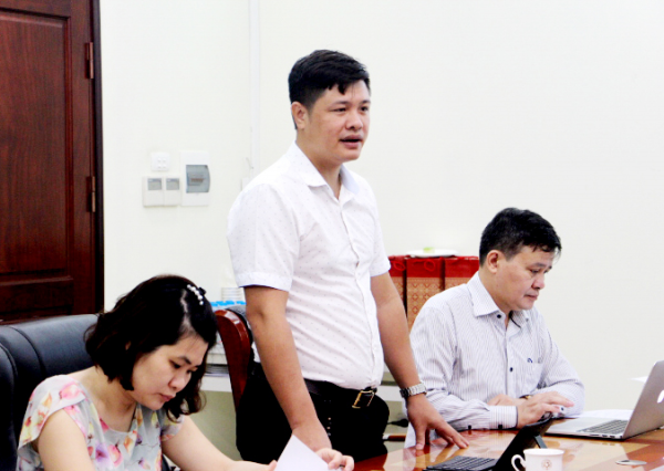 TS. Đặng Tất Thành – Chuyên viên chính Vụ Khoa học và Công nghệ, Phó Trưởng đoàn công tác phát biểu tại buổi kiểm tra.