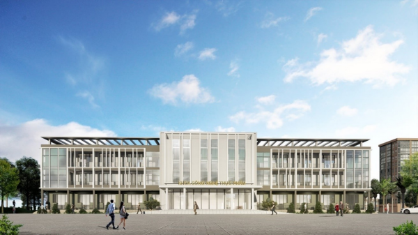 Tòa nhà khoa phục vụ thực hành, thực tập của Khoa Công nghệ thực phẩm sẽ hoàn thành trong năm 2021 (Ảnh: mô hình)