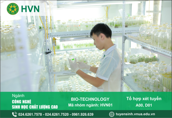 Thông tin tuyển sinh ngành Công nghệ sinh học chất lượng cao của Học viện Nông nghiệp Việt Nam