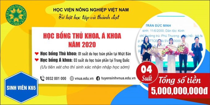 Học bổng “Thủ khoa, Á khoa năm 2020”