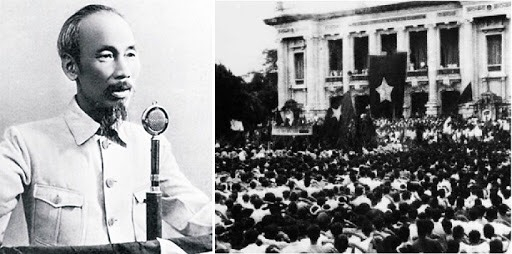 Chủ tịch Hồ Chí Minh đọc Bản Tuyên ngôn độc lập tại Quảng trường Ba Đình, Hà Nội ngày 2 tháng 9 năm 1945