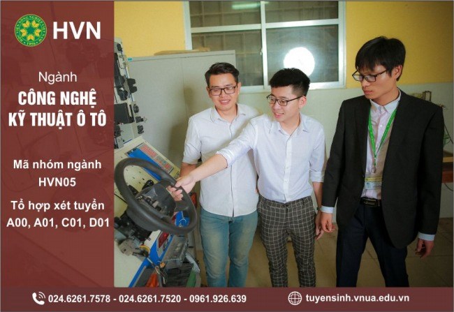 Thông tin tuyển sinh ngành Công nghệ kỹ thuật ô tô của Học viện Nông nghiệp Việt Nam.