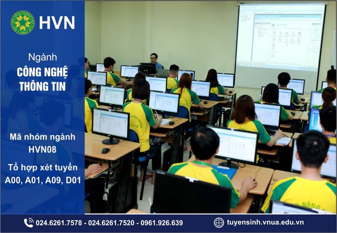 Thông tin tuyển sinh ngành Công nghệ thông tin của Học viện Nông nghiệp Việt Nam. (Ảnh: VNUA).