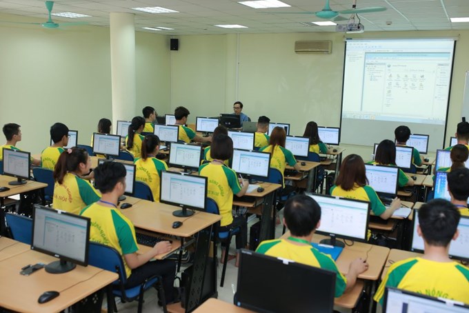 Một buổi thực hành của sinh viên Khoa Công nghệ thông tin, Học viện Nông nghiệp Việt Nam. (Ảnh: VNUA).