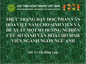 Thực trạng dạy học phần Văn hóa Việt Nam và đề xuất một số hướng nghiên cứu so sánh văn hóa cho sinh viên ngành Ngôn ngữ Anh