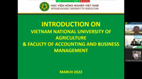 Thảo luận hợp tác giữa Khoa Kế toán và Quản trị kinh doanh, Học viện Nông nghiệp Việt Nam và Trường Đại học Joongbu