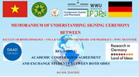 Lễ ký kết biên bản ghi nhớ hợp tác giữa Khoa Công nghệ sinh học, Học viện Nông nghiệp Việt Nam và Khoa Hóa dược, Viện Sinh học dược phẩm và Hóa thực vật Muenster, Đức