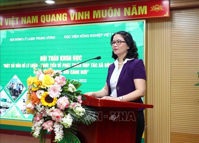 GS. TS Nguyễn Thị Lan, Giám đốc Học viện Nông nghiệp Việt Nam phát biểu. Ảnh: Phạm Kiên/TTXVN