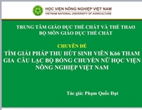 Tìm giải pháp thu hút sinh viên K66 tham gia câu lạc bộ bóng chuyền nữ Học viện Nông nghiệp Việt Nam