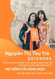 Nguyễn Thị Thu Trà - cựu học sinh trường THPT Chuyên Hoàng Văn Thụ đã may mắn giành được học bổng Tài năng của Học viện Nông nghiệp Việt Nam