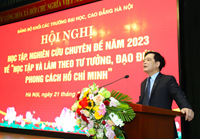 Hội nghị học tập, nghiên cứu chuyên đề năm 2023 về “Học tập và làm theo tư tưởng, đạo đức, phong cách Hồ Chí Minh” và phát động “Cuộc thi chính luận về bảo vệ nền tảng tư tưởng của Đảng lần thứ Ba, năm 2023”