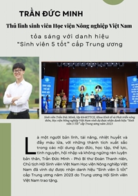 Trần Đức Minh - Thủ lĩnh sinh viên Học viện Nông nghiệp Việt Nam tỏa sáng với danh hiệu Sinh viên 5 tốt cấp Trung ương
