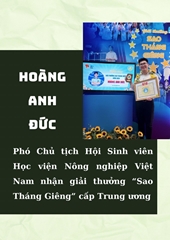 Hoàng Anh Đức - Phó Chủ tịch Hội Sinh viên Học viện Nông nghiệp Việt Nam nhận giải thưởng “Sao Tháng Giêng” cấp Trung ương