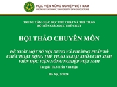 Phương pháp tổ chức thể thao ngoại khoá cho sinh viên Học viện Nông nghiệp Việt Nam