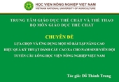 Báo cáo chuyên đề tháng 4 năm 2025 tại Trung tâm Giáo dục thể chất và Thể thao