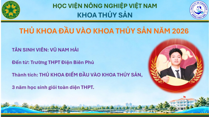 Ba gương mặt tân thủ khoa đầu vào K71 Khoa Thủy sản – Khởi đầu hành trình chinh phục ước mơ