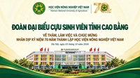 Đoàn đại biểu cựu sinh viên, lãnh đạo xã Độc Lập, tỉnh Cao Bằng về thăm, chúc mừng Học viện Nông nghiệp Việt Nam nhân kỷ niệm 70 năm thành lập