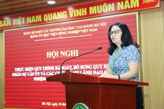 Đảng ủy Học viện Nông nghiệp Việt Nam tổ chức Hội nghị rà soát, bổ sung quy hoạch nhân sự cấp ủy và các chức danh lãnh đạo quản lý nhiệm kỳ 2020-2025 và 2025-2030