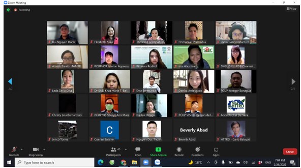 Screenshot of participants in I-CORE training