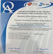 The Bachelor of Environmental Science, Vietnam University of Agriculture meets AUN-QA standard