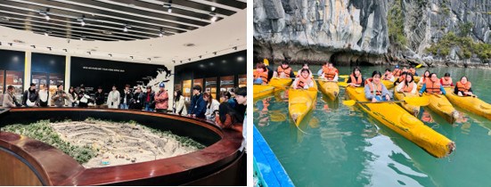 Student experience aquaculture and alternative livehooks in Ha Long bay