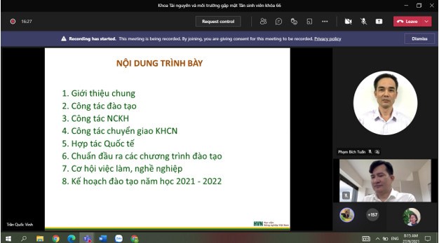 Nội dung trao đổi của PGS.TS. Trần Quốc Vinh - phó trưởng Khoa tại buổi lễ 