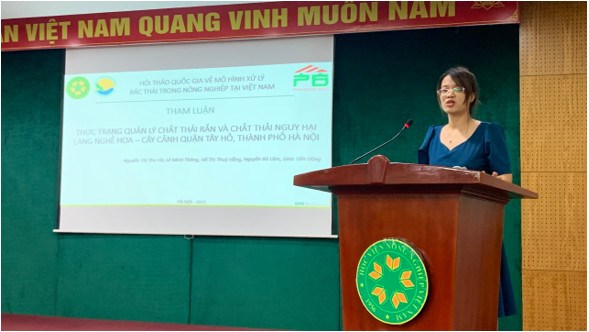 ThS. Nguyễn Thị Thu Hà trình bày kết quả nghiên cứu tại hội thảo