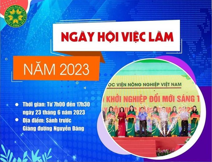 Thông tin về Ngày hội việc làm năm 2023 của Học viện Nông nghiệp Việt Nam.