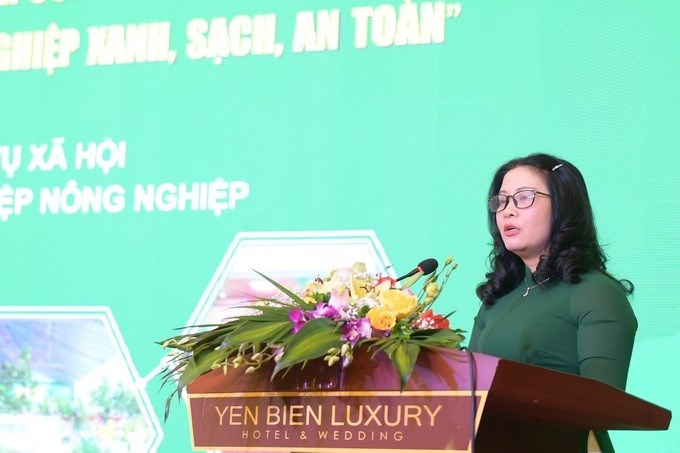 GS.TS Nguyễn Thị Lan - Giám đốc Học viện Nông nghiệp Việt Nam phát biểu tại hội nghị (Ảnh: Học viện Nông nghiệp Việt Nam).