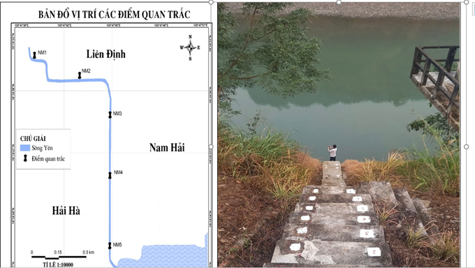 Sơ đồ vị trí quan trắc, khảo sát thực điạ trên sông Yên tỉnh Thanh Hóa