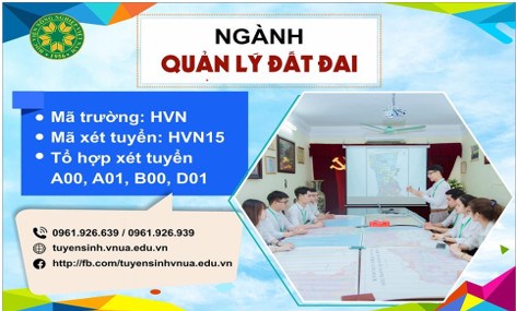 Thông tin tuyển sinh ngành Quản lý đất đai tại Học viện Nông nghiệp Việt Nam