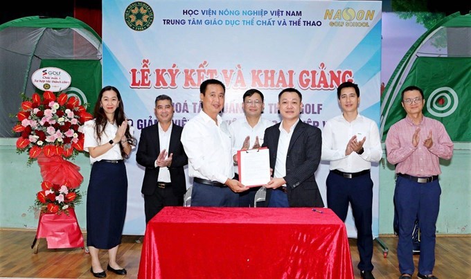 Lễ ký kết giữa Trung tâm giáo dục Thể chất&Thể Thao Học Viện Nông Nghiệp Việt Nam và Nason Golf School ngày 2/8/2024