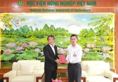 Tiếp ông Kutsuzawa - Giám đốc điều hành cấp cao Tập đoàn Stanley Nhật Bản Quản lý quỹ học bổng Kitano tới thăm và thảo luận hợp tác về chương trình học bổng cho sinh viên Học viện