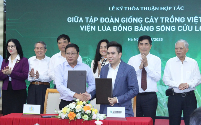 Lễ ký kết thỏa thuận hợp tác giữa Viện lúa ĐBSCL và Vinaseed, một thành viên của Tập đoàn PAN.