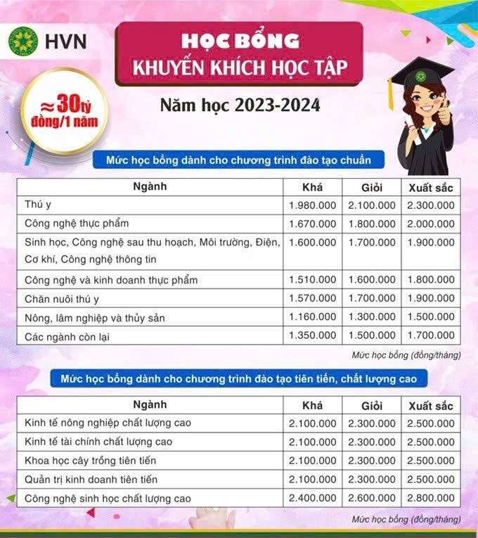 Nhiều cơ hội học tập được mở ra sau khi sinh viên nhận học bổng