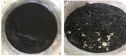 Hình 1. Sản phẩm nano Fe(0) thu được trước và sau khi sấy khô