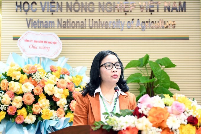 GS. TS Nguyễn Thị Lan - Giám đốc Học viện Nông nghiệp Việt Nam phát biểu tại chương trình.