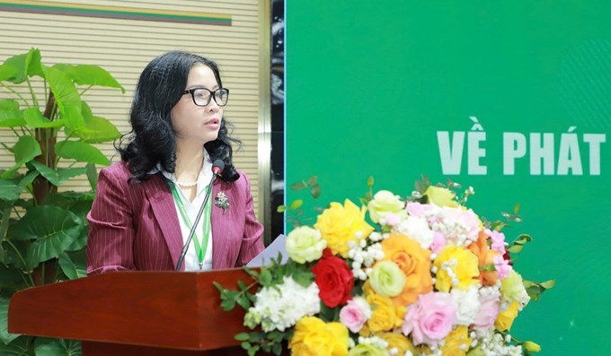 GS.TS Nguyễn Thị Lan – Giám đốc Học viện Nông nghiệp Việt Nam phát biểu tại hội nghị.