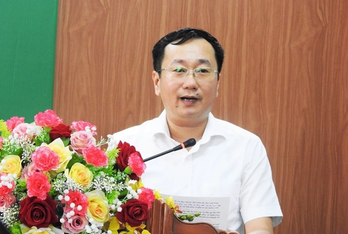 Ông Nguyễn Ngọc Lê Nam, Phó Giám đốc Sở GD&ĐT khẳng định, Hà Tĩnh có nhiều điều kiện thuận lợi để triển khai mô hình giáo dục khởi nghiệp từ bậc THPT. Ảnh: Thanh Nga.