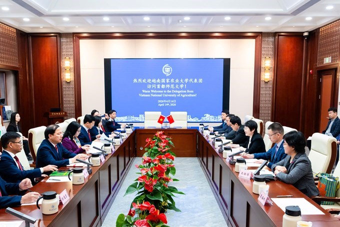 Toàn cảnh buổi làm việc giữa CNU và VNUA